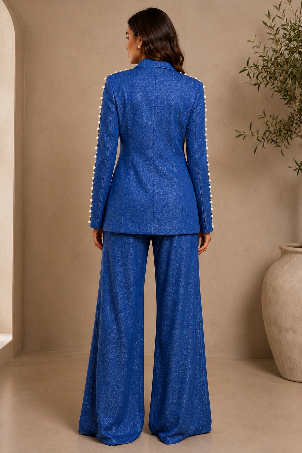 DARK BLUE PEARL PANT SET