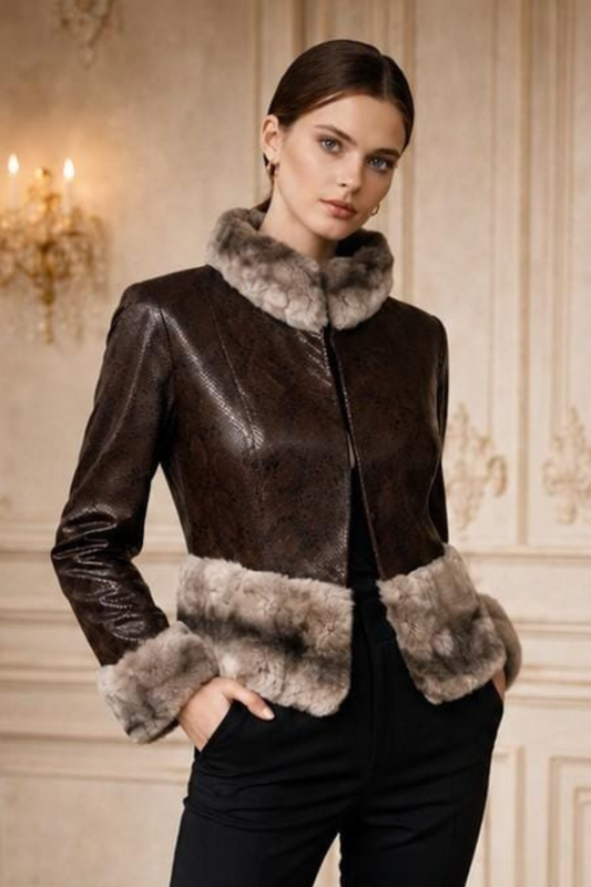 GAZALDUA X BROWN RABBIT ANIMAL PRINT JACKET