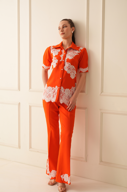 AYUSHI CHAUHAN X TANGERINE LACE CO-ORD SET