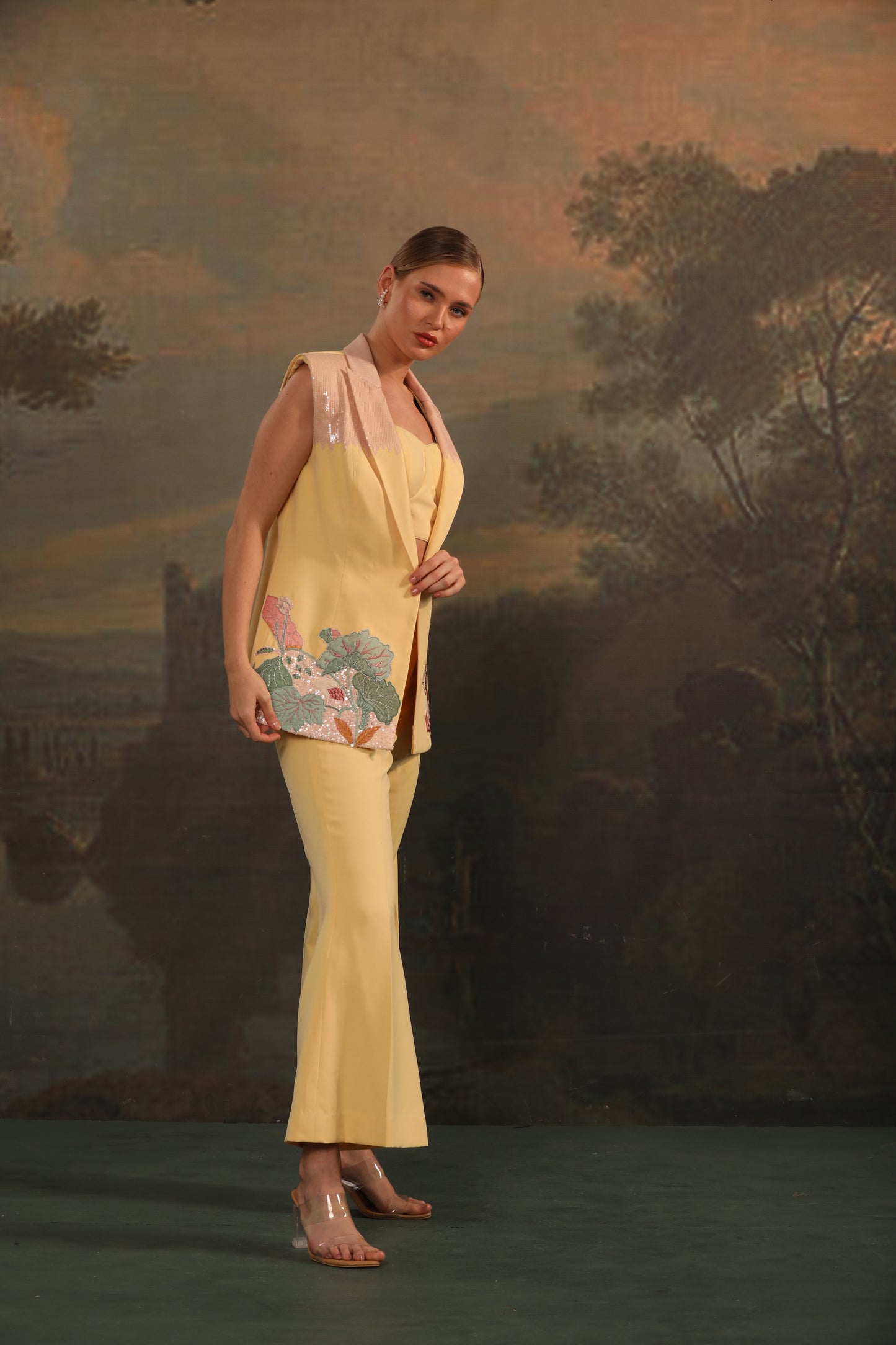 MUSTARD TIGER PANT SET