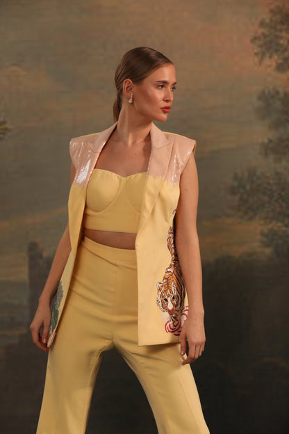 MUSTARD TIGER PANT SET