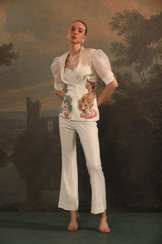 IVORY TIGER PANT SET