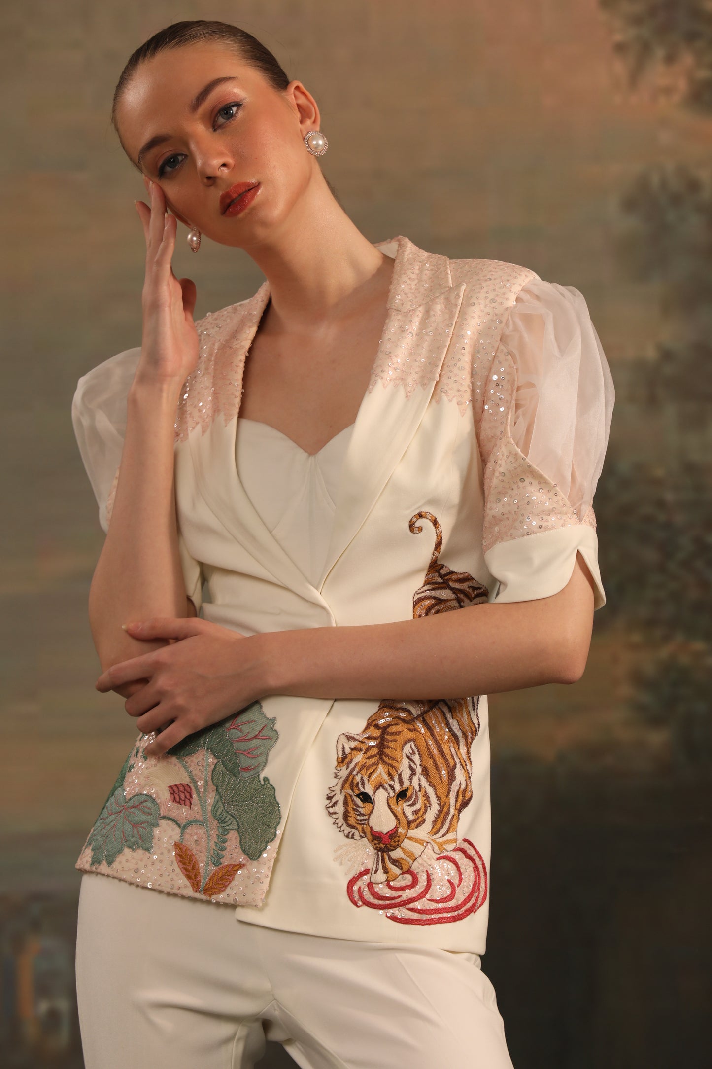 IVORY TIGER PANT SET