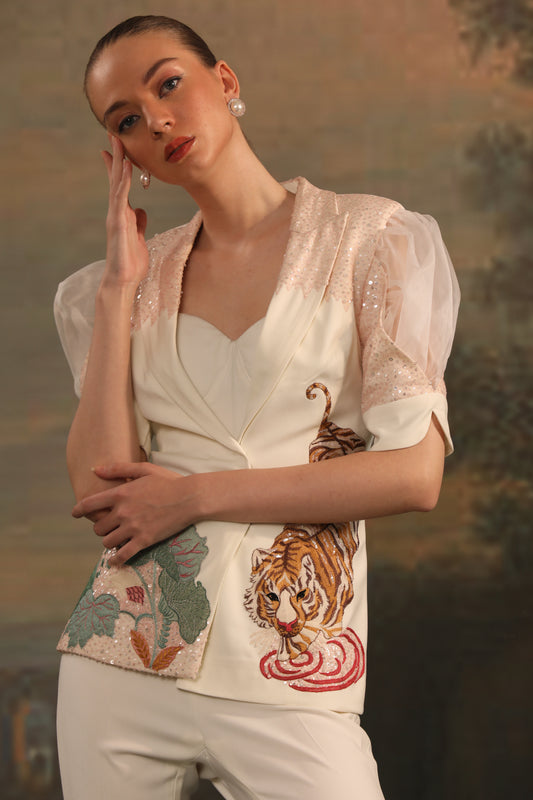 IVORY TIGER PANT SET
