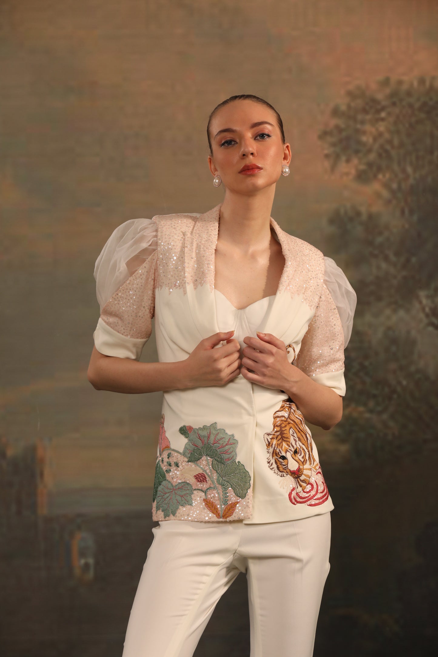 IVORY TIGER PANT SET