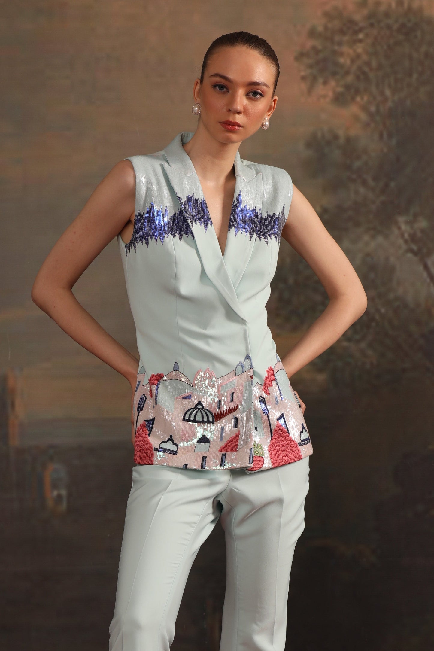 BLUE CITY PANT SET