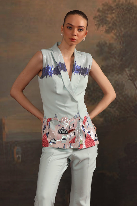 BLUE CITY PANT SET