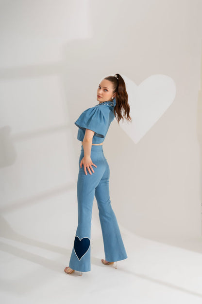 AZURE DENIM COORD SET