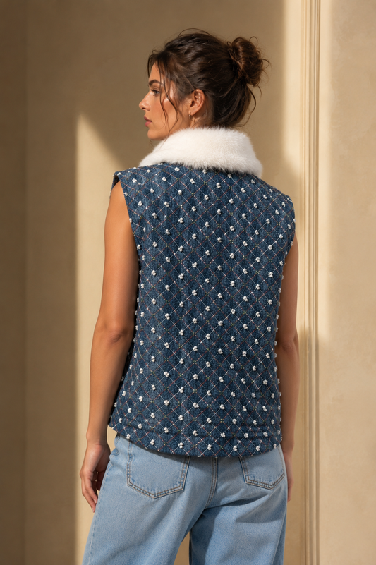 DENIM JACKET DARK BLUE(BOXY)
