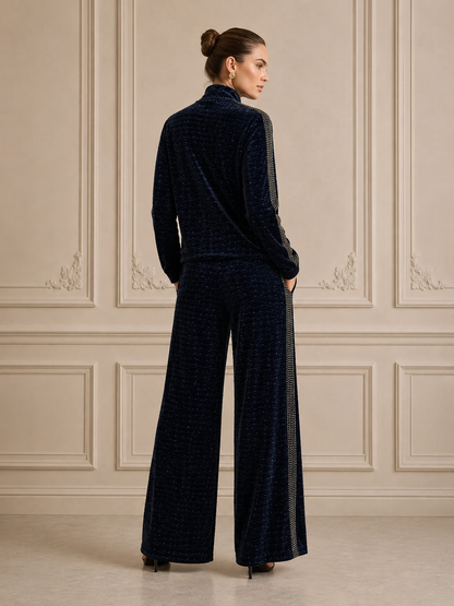 BLUE VELVET FISHNET TRACKSUIT