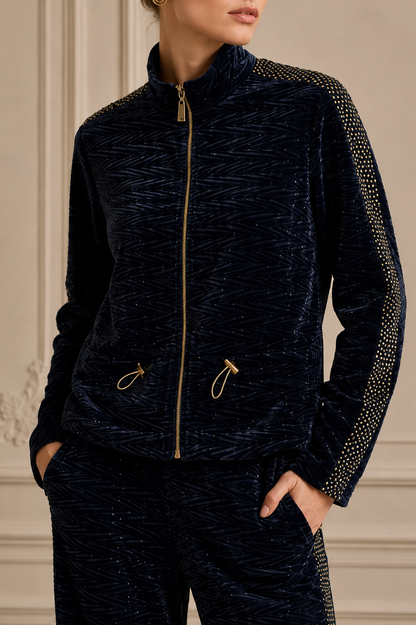 BLUE VELVET FISHNET TRACKSUIT