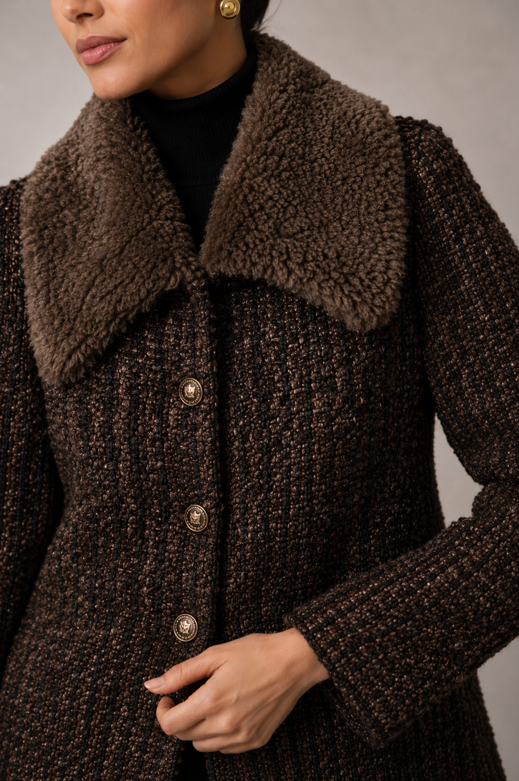 BROWN TWEED BLAZER SET