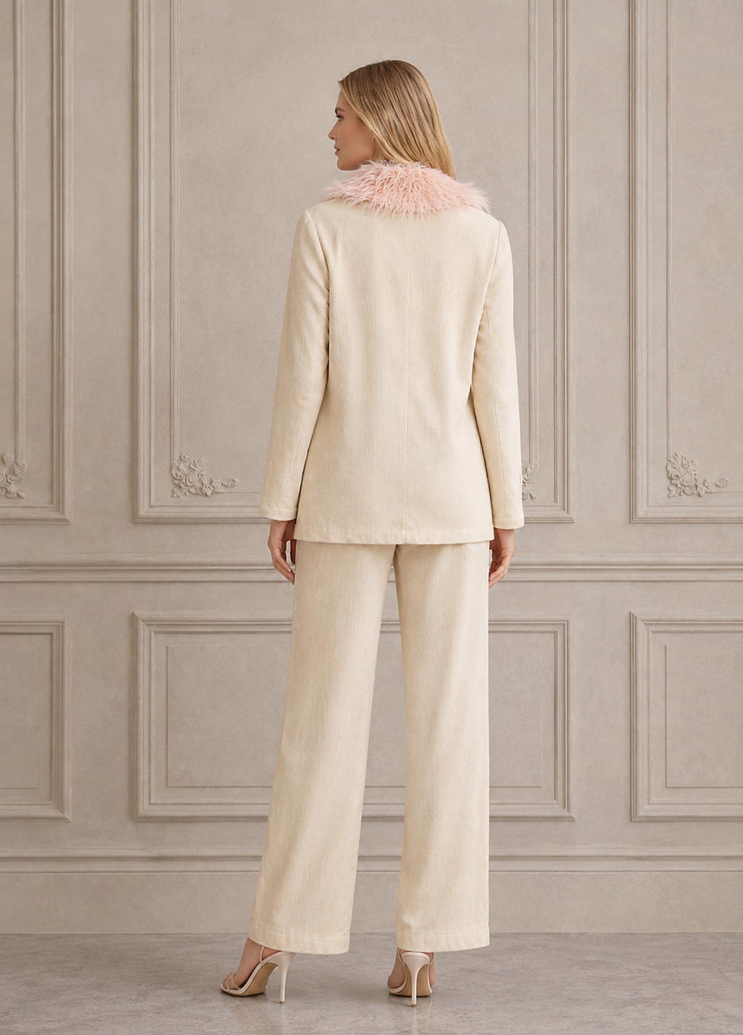 IVORY PINK CORDUROY SET