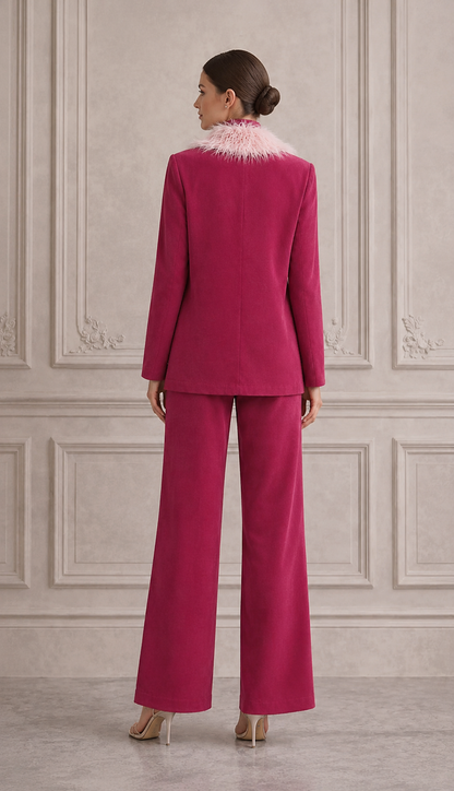 DARK PINK CORDUROY CO-ORD SET