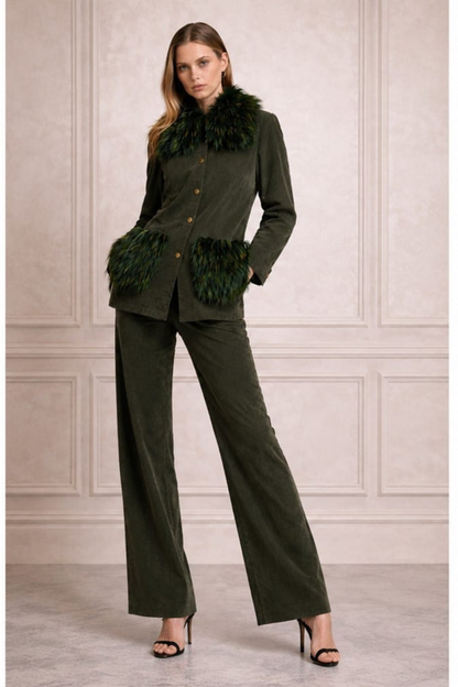 GREEN CORDUROY CO-ORD SET