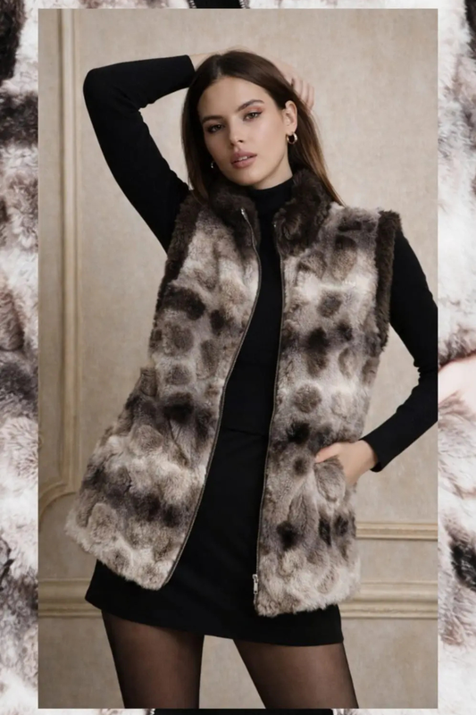 BLACK RABBIT FUR JACKET