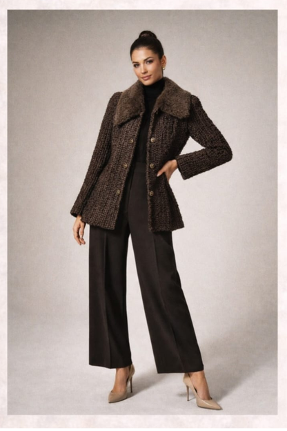BROWN TWEED BLAZER SET
