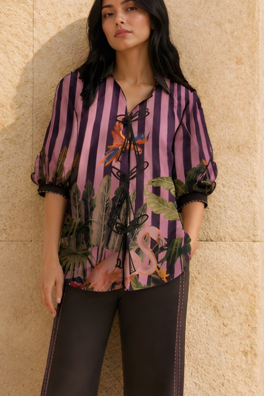 PLUM AND DENIM SHIRT