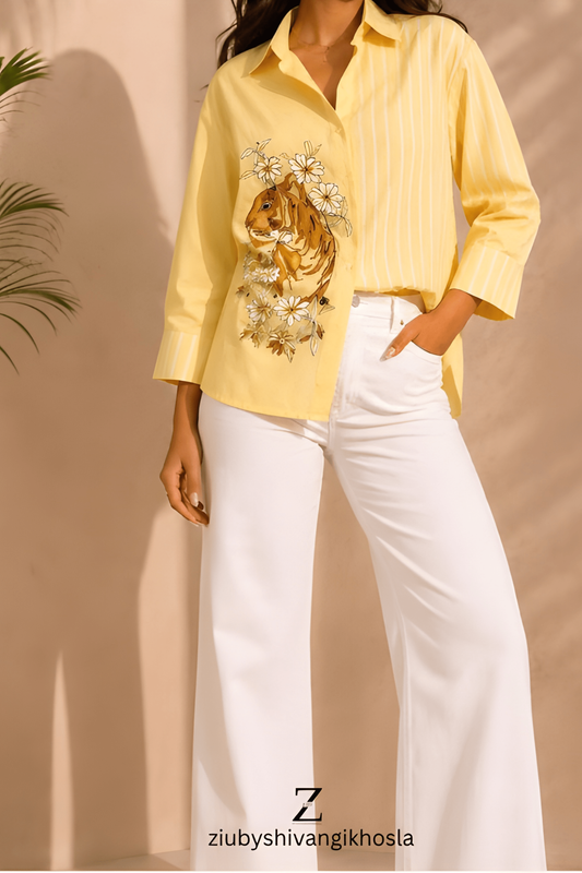 TROPIC TIGER YELLOW STRIPE CO-ORD SET