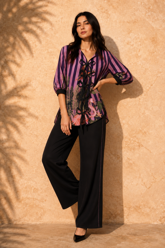 PLUM AND DENIM CO-ORD SET