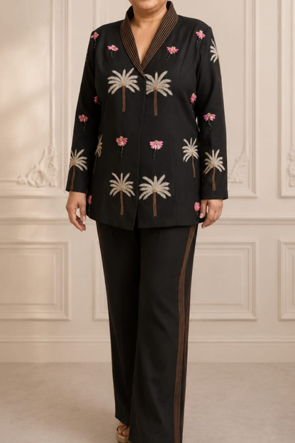 BLACK OASIS BLAZER SET