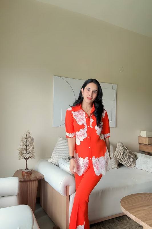 AYUSHI CHAUHAN X TANGERINE LACE CO-ORD SET