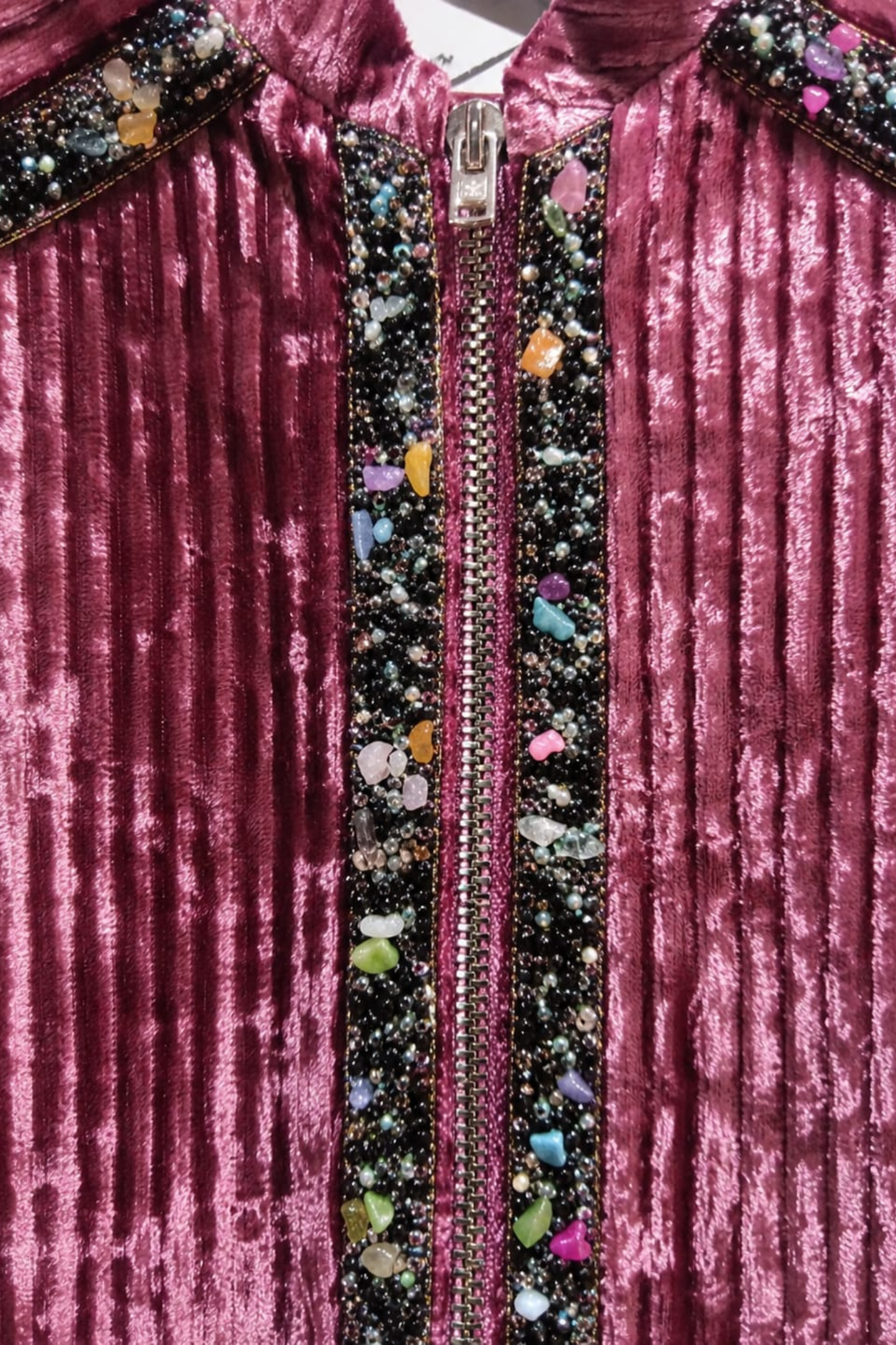 ROSE PLEATED VELVET TRACKSUIT