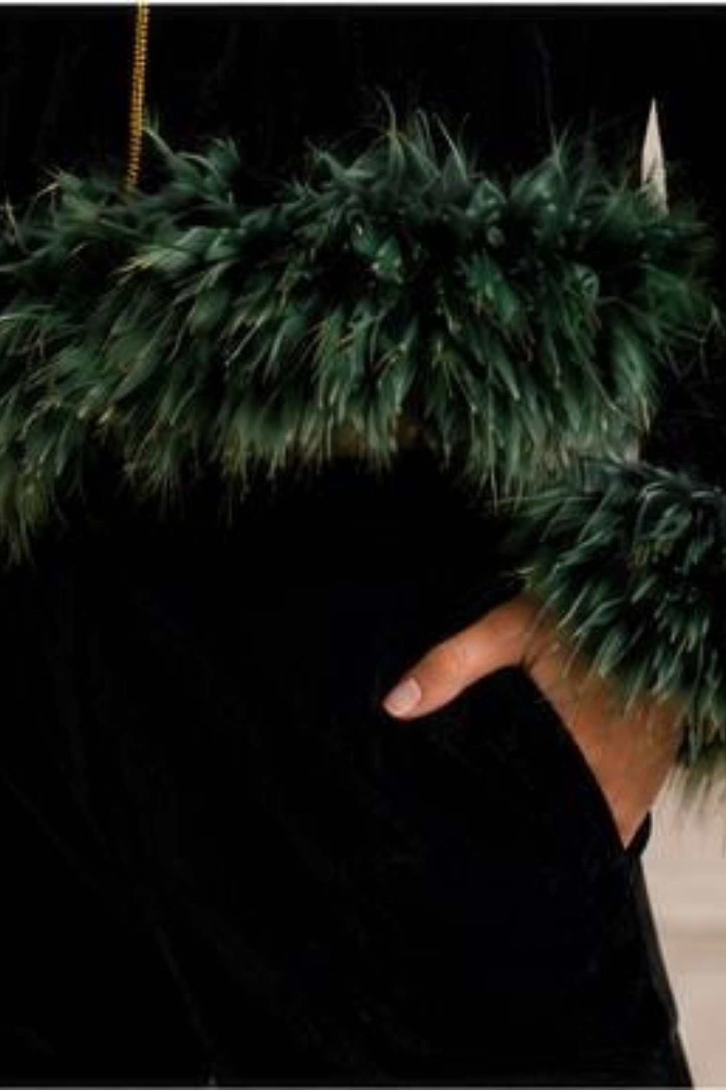BLACK GREEN CROP FUR TRACKSUIT