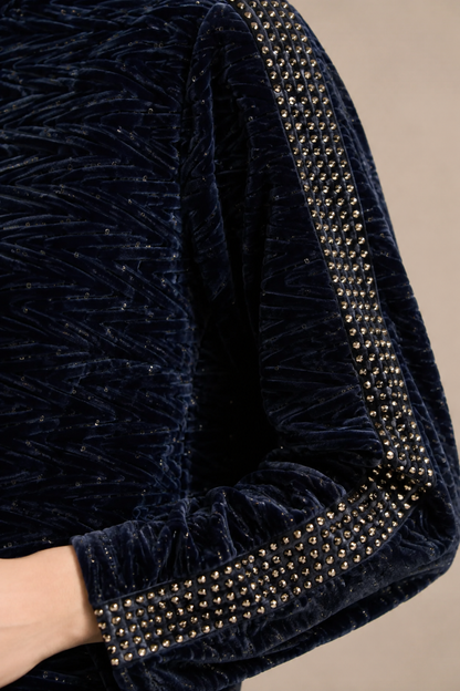 BLUE VELVET FISHNET TRACKSUIT