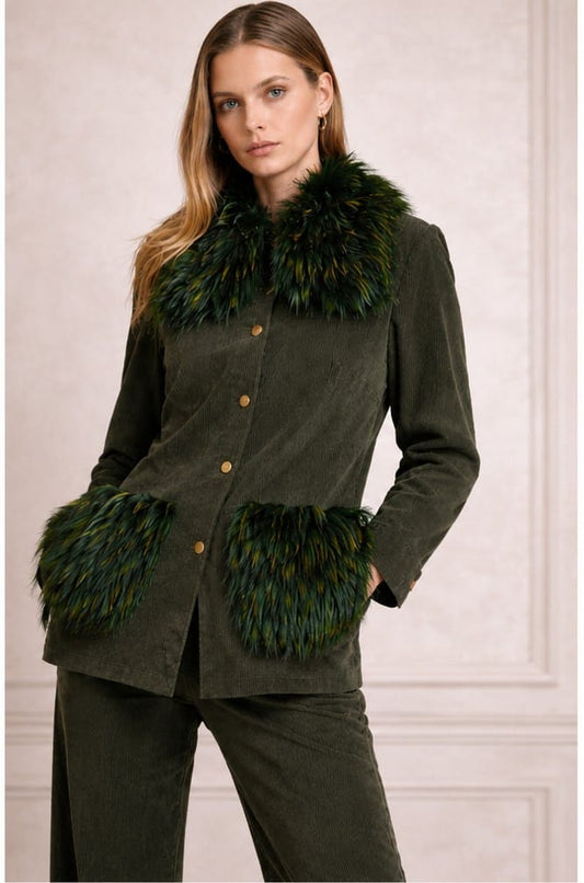 GREEN CORDUROY CO-ORD SET