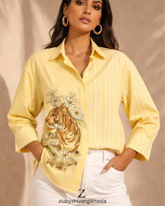 TROPIC TIGER YELLOW STRIPE CO-ORD SET