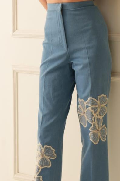 Silver Blue Denim Co-ord Set